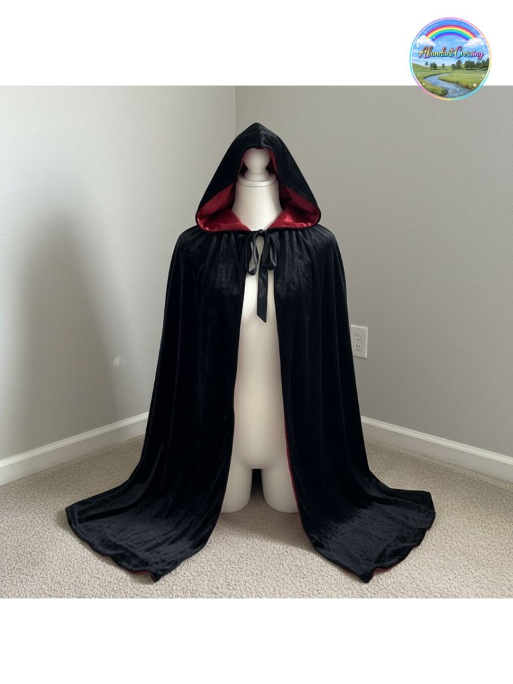 Velvet Satin Lined Renaissance Cloak Cape Reversible